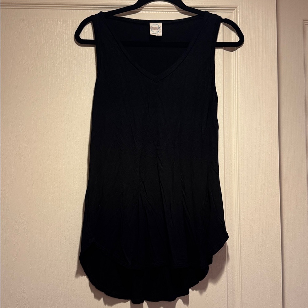 Freeloader Black V Neck Tank Top